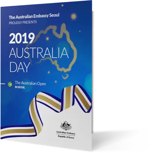 Printed invitation for the 2019 Australia Day in South Korea 