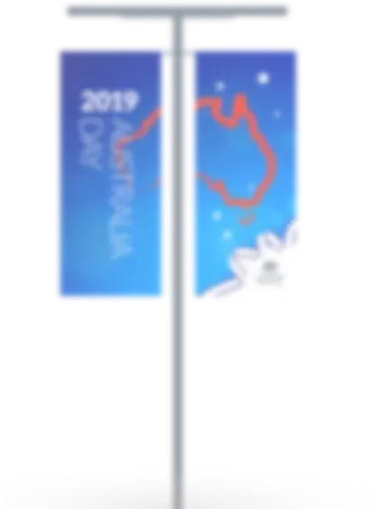 Street banners displaying design for Australia Day 2019 in South Korea